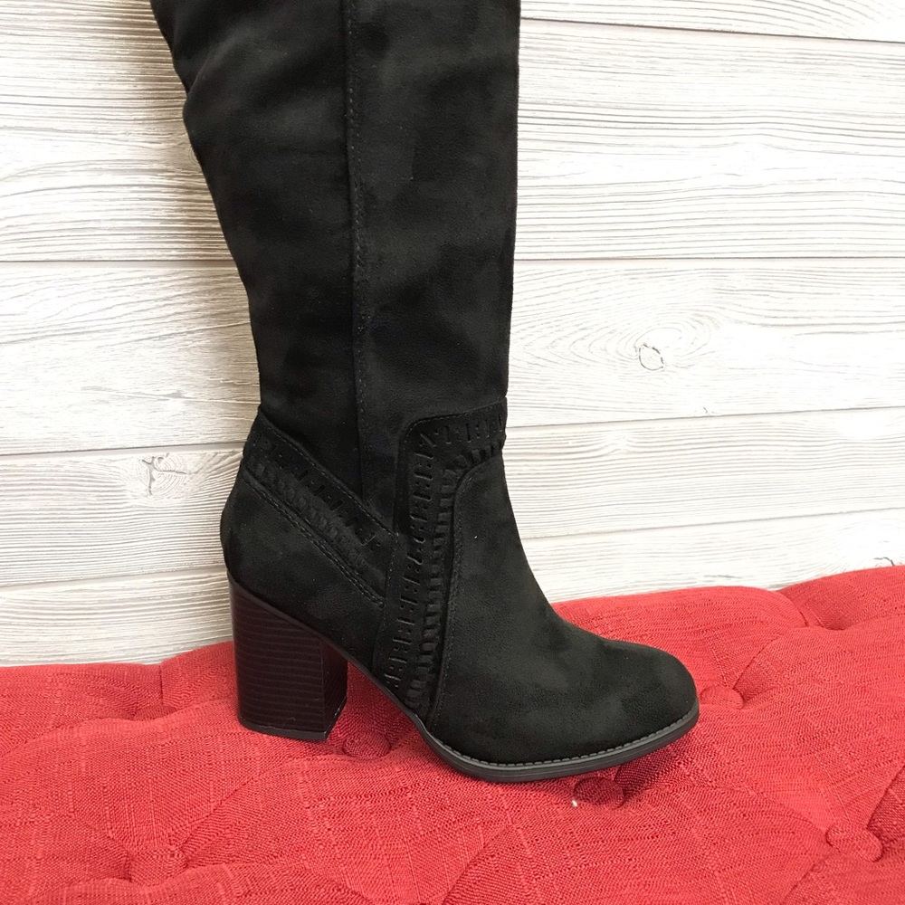 Black Over the Knee Boots - Picture 5 of 8